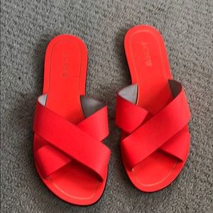 J. Crew bright orange slides